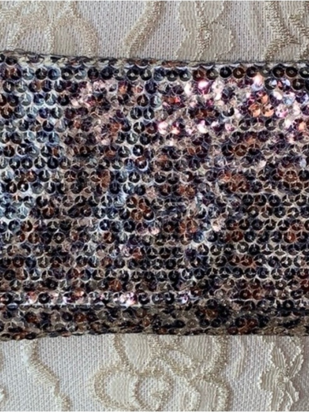 BCBG Sequin Leopard Print Crossbody Clutch NEW